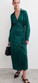 Jaeger Floral Jacquard Midi Wrap Dress