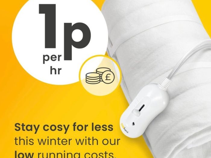Premium Comfort Single Electric Blanket - Control with 3 Heat Settings, Polyester, White (FREE POSTAGE)