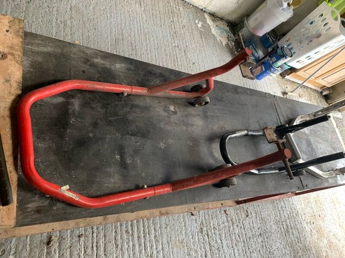 Motorcycle work bench loading ramp 3 padduch stand