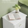 Set of 2 White Bedside Tables with Drawers Elegant Wooden Nightstands for Bedroom, Hallway & Living Room Image 6