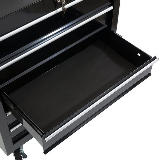 Workshop Trolley 5 Compartments Central Lockable Anti-slip Coating Wheels With Parking Brake Solid Metal