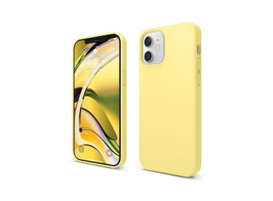 Liquid Silicone Case For iPhone 12 / 12 Pro Luxury Thin Soft Phone Cover New Yellow - FHT8IP12LK