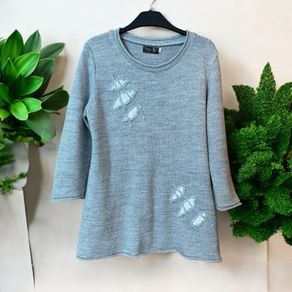 Tivoli of Ireland grey knit tunic style jumper. Size:Small