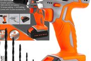 13Pc Cordless Drill Driver 18V/20V-Max Lithium-Ion, Electric Screwdriver, Accessory Kit, LED Work Light, Quick Change Battery &amp; Charger Included (FREE POSTAGE)