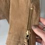 Tan suede biker jacket Image 5