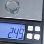 Vintage 9ct White Gold Aquamarine Diamond Ring Size 58 Image 8