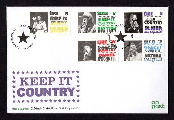2023 Ireland Irish Country Music Commemorative Stamps An Post First Day Cover (FDC)