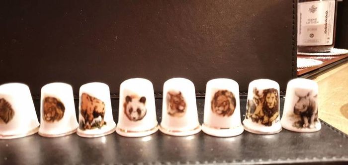 Collection of Assorted Bone China  Animal Themed Thimbles