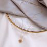 Emerald Stone Delicate Crystal Gold Tone Necklace Image 3