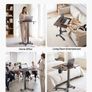 Adjustable Standing Desk 715 x 520mm, Mobile Sit Stand Computer Workstation with Wheels, Pneumatic Height Adjustment, Foot Pedal Lift, 15kg Capacity, Black Image 5