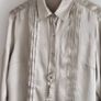 Burberry 100% Silk Oyster Blouse with Silver Monogram Buttons Sz 44 (Fit 10UK) Image 5