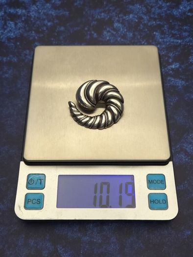 Vintage 925 Sterling Silver Swirl Brooch, Birmingham 1994