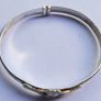 Vintage Sterling Silver Claddagh Bangle Bracelet 2" - 6,28g Image 5