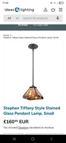 Tiffany style stained glass pendant light