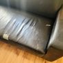 Two Black Leather 2-Seater Couches Image 3