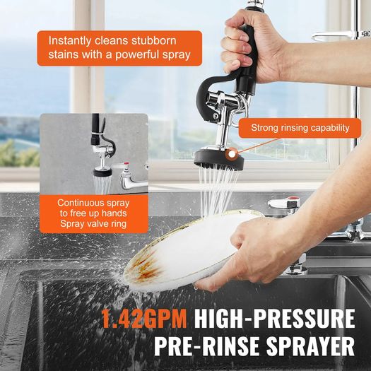 Commercial Faucet with Sprayer Brass (66 cm)