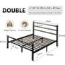 Metal Double Bed Frame With Stylish Headboard And Footboard,Bed Frame Double Bed,Easy Assembly, Ample Under-bed Storage Space, Black Image 7