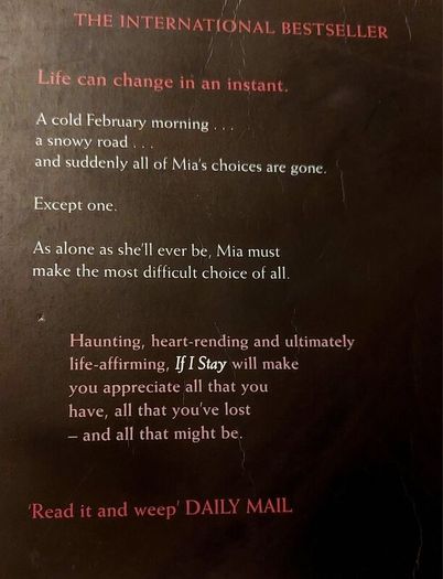 If I Stay.  Gayle Forman