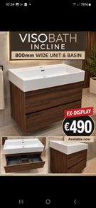 Incline visobath 800 unit and basin ex display