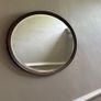 Vintage Oak Oval Mirror Image 2