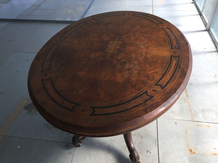 Antique oval table. Top is removable. 48"/122cm x 34"/87cm