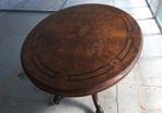 Antique oval table. Top is removable. 48
