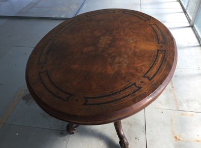 Antique oval table. Top is removable. 48"/122cm x 34"/87cm