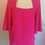 River Island Ladies High Neck Pink Top Wide 3/4 Sleeves Size UK8 Blouse Image 4