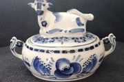 Gzhel Cow Sugar Bowl
