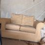 Gold 2-Seater Sofa + 2 Footstools Image 4