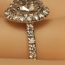 14ct White Gold Oval Brilliant Cut Lab Diamond Ring with a Halo of Diamonds Image 3
