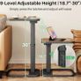 C-Shape Side Table with Adjustable Height & Flip Top, Rounded Corners Small Space End Table, Couch Sofa Table for Laptop Coffee Snack in Living Room Bedroom Bedside Image 3