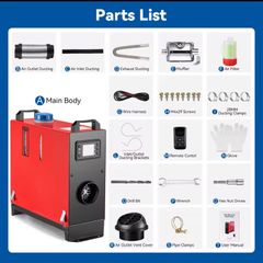 8KW Diesel Heater 12V , LCD, Auto Start-Stop, 1.5m Cord, High Altitude Mode for RV Camping Tent