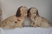 1930s Vintage Plaster Spaniel Dog Ornaments