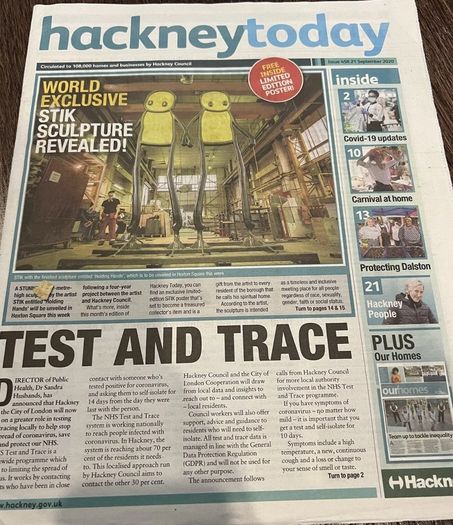 Art Print - Stik Hackney Today 5x Posters + 1x Newspaper 2020 Original Full Set Of 5 Colours