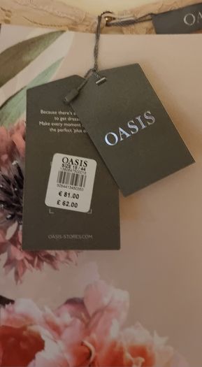 Oasis Lace Back Floral Placement Print Dress S16
