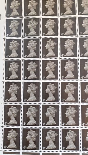 Sheets of Vintage UK Postage Stamps