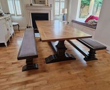 Dining room table and matching benches