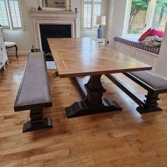 Dining room table and matching benches