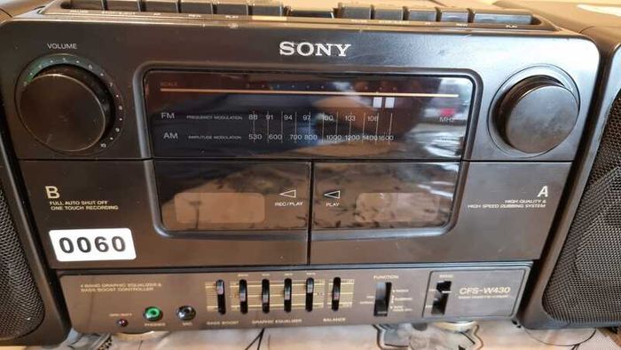 From 1992 Sony CFS-W430 Vintage Radio Cassette recorder, working perfect.