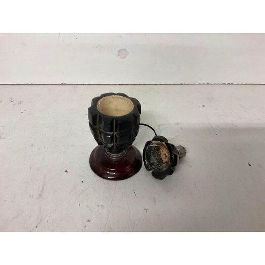 Trench Art WW1 Hand Grenade Desk Inkwell Ceramic Inset.