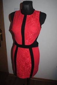 Stunning coral body con lace Atmosphere dress size UK10 EU38 Perfect condition Postage included