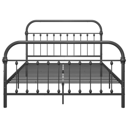 Bed Frame Grey Metal 160x200 cm