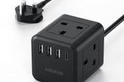 Extension Lead with 4 USB Slots, 4 Way (13A/3250W) Multi Plug Extension Cable, UK Desktop Power Extension Cord with Multi Socket, 1.5M Extension Cable (black, 1.5M)