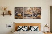 3 framed printed canvas 35x55cm each
