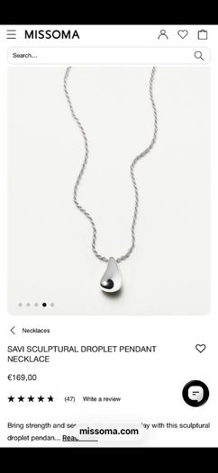 Missoma jewellery Savi sculptural droplet pendant necklace