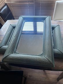 Vintage Verdigris Metal Mirror