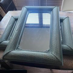 Vintage Verdigris Metal Mirror