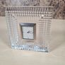 Waterford Crystal glass Desk table mantle clock square rectangle Lismore diamond pattern Image 2