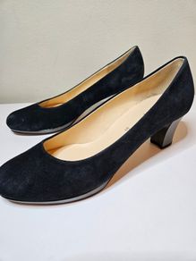 Gabor suede leather black platform block heel court shoes RRP 90 euro size UK 5.5 new